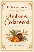 Amber & Cedarwood Soy Candle
