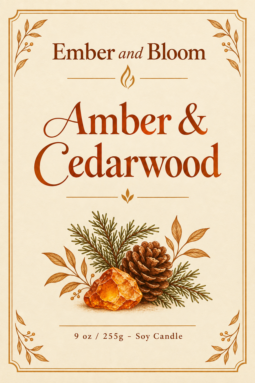 Amber & Cedarwood Soy Candle