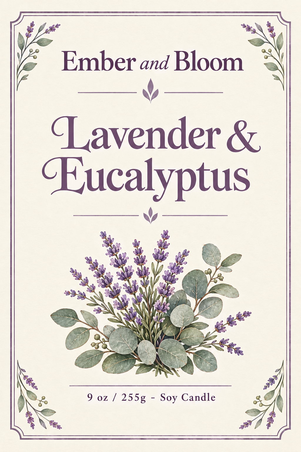 Lavender & Eucalyptus Soy Candle
