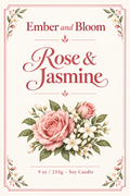 Rose & Jasmine Soy Candle
