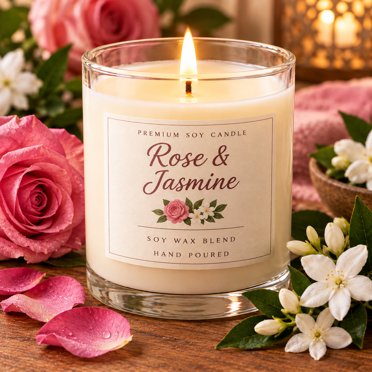 Rose & Jasmine Soy Candle
