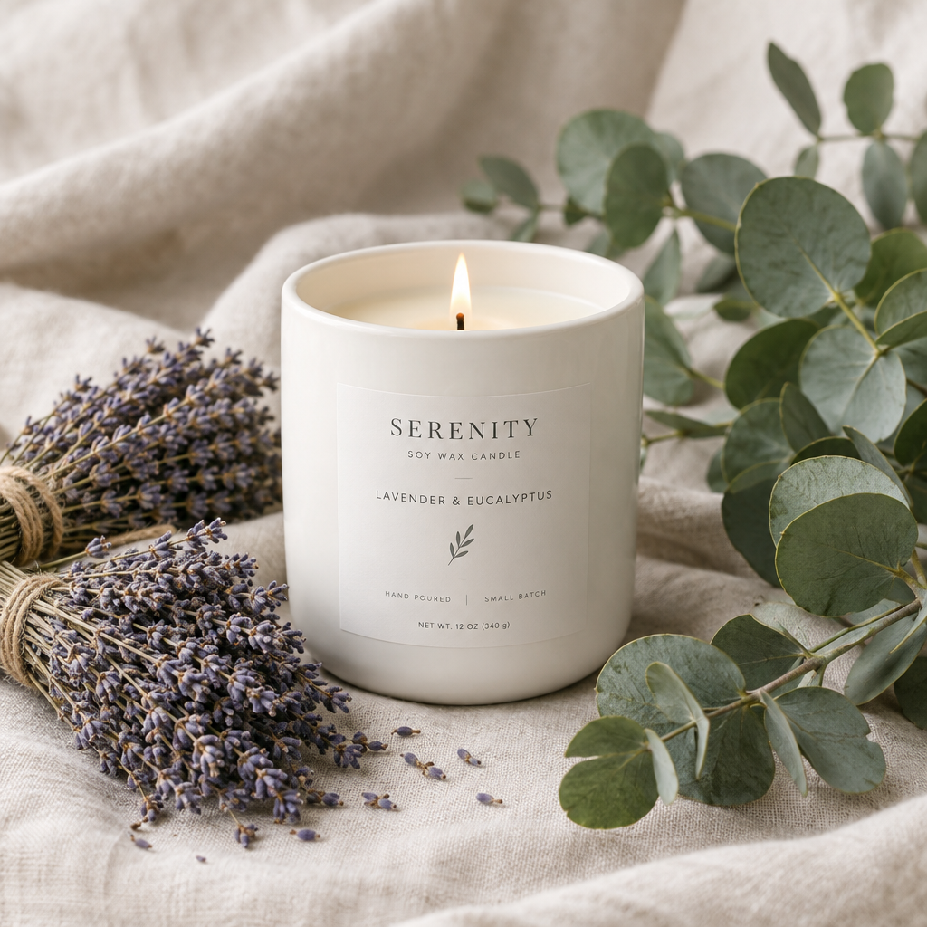 Lavender & Eucalyptus Soy Candle - Version 2